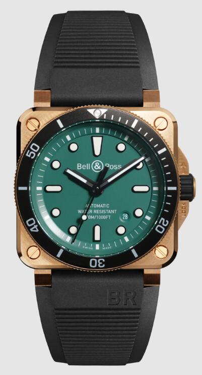 Bell & Ross BR 03-92 DIVER BLACK & GREEN BRONZE BR0392-D-LT-BR/SRB Replica Watch